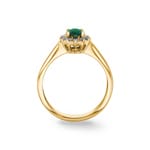 Damenring 750/18 K Gelbgold, Diamanten 0.17 ct H/si & Smaragd 0.38 ct - RI-095813-SMA-GG