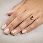 Bague or jaune 750/18 ct avec diamants 0.22 ct H/si et rubis 1.23 ct - RI-097267-RUB-GG