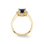 Bague or jaune 750/18 ct avec diamants 0.22 ct H/si et saphir 1.00 ct - RI-097267-SAF-GG