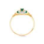 Damenring 750/18 K Gelbgold mit 17 Smaragden - KV051BE