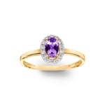 Ring 750/18 K Yellow Gold with Amethyst and Cubic Zirconia - 8FA589BAZ