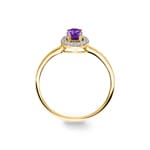 Ring 750/18 K Yellow Gold with Amethyst and Cubic Zirconia - 8FA589BAZ