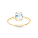 Ring 750/18 K Yellow Gold with oval Aquamarine - 1744AM