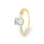Damenring 750/18 K Gelbgold mit Aquamarin oval
