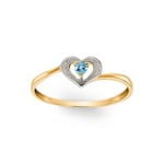 Damenring 750/18 K Gelbgold Herz mit Blautopas - 1.7040.T3