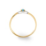 Damenring 750/18 K Gelbgold Herz mit Blautopas - 1.7040.T3