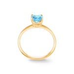 Damenring 750/18 K Gelbgold mit Blautopas oval - 1738T