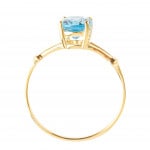 Ring 750/18 K Yellow Gold with oval Blue Topaz - 1747T