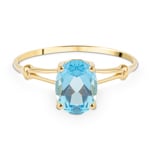 Ring 750/18 K Yellow Gold with oval Blue Topaz - 1747T