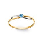 Ring 750/18 K Yellow Gold with round Blue Topaz - 08FA142BT