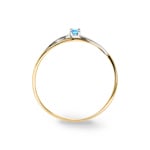 Ring 750/18 K Yellow Gold with round Blue Topaz - 08FA142BT