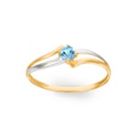 Bague or jaune 750/18 ct avec topaze bleue ronde - 1.7041.T3