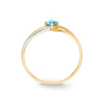 Bague or jaune 750/18 ct avec topaze bleue ronde - 1.7041.T3