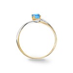 Ring 750/18 K Yellow Gold with round Blue Topaz - 1.7046.T3