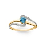 Ring 750/18 K Yellow Gold with round Blue Topaz - 1.7046.T3