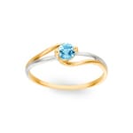 Damenring 750/18 K Gelbgold mit Blautopas rund - 1748T
