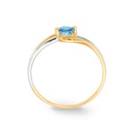 Damenring 750/18 K Gelbgold mit Blautopas rund - 1748T
