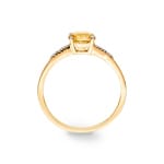 Ring 750/18 K Yellow Gold with round Citrine and Diamonds 0.02 ct H/si - RI-48521-CIT-GG