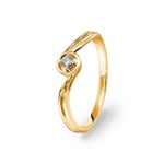 Bague or jaune 750/18 ct avec diamant 0.04 ct H/si