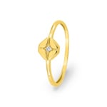 Damenring 750/18 K Gelbgold mit Diamanten 0.01 ct.