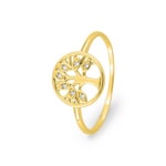 Ring 750/18 K Yellow Gold with Diamonds 0.02 ct. H/p1, Tree of Life