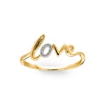 Damenring 750/18 K Gelbgold Love mit Diamanten 0.03ct H/si - RI-57601-GG