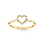 Ring 750/18 K Yellow Gold Heart with Diamonds 0.05 ct H/si - RO2GG