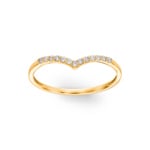 Damenring 750/18 K Gelbgold mit Diamanten 0.10 ct H/si, V-Form - RI-70099-GG
