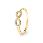 Ring 750/18 K Yellow Gold with Diamonds 0.11 ct H/si, Infinity