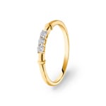 Bague or jaune 750/18 ct avec diamants 0.11 ct H/si, Trilogie