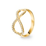 Bague or jaune 750/18 ct avec diamants 0.18ct H/si, Infinity