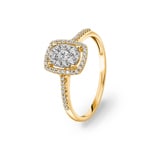Damenring 750/18 K Gelbgold mit Diamanten 0.30ct H/si