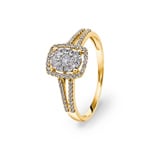 Damenring 750/18 K Gelbgold mit Diamanten 0.35 ct H/si