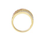 Ring 750/18 K Yellow Gold with Diamonds 0.61 ct H/Si and Rubies 0.70 ct - PR11657-3-GG