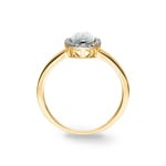 Bague or jaune 750/18 ct avec améthyste verte marquise et diamants 0.06 ct H/si - RI-47271-PRA-GG