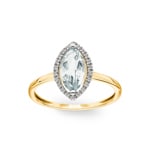 Bague or jaune 750/18 ct avec améthyste verte marquise et diamants 0.06 ct H/si - RI-47271-PRA-GG