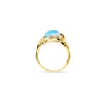 Damenring 750/18 K Gelbgold mit Opaltriplette und Diamanten 0.05 ct H/si Ø 60 - PR8302/16