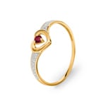 Bague or jaune 750/18 ct avec rubis