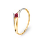Damenring 750/18 K Gelbgold mit Rubin