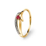 Damenring 750/18 K Gelbgold mit Rubin