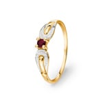 Bague or jaune 750/18 ct avec rubis