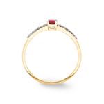 Bague or jaune 750/18 ct avec rubis ovale & diamants 0.07 ct H/si - RI-46631-RUB-GG