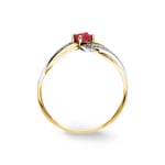 Ring 750/18 K Yellow Gold with oval Ruby and Diamonds 0.01ct. - MI045BRB5