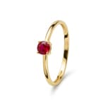 Ring 750/18 K Yellow Gold with round Ruby