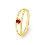 Damenring 750/18 K Gelbgold mit Rubin rund