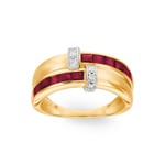Damenring 750/18 K Gelbgold mit Rubinen 1.72ct. & Diamanten 0.07ct. - MI066BRB4