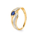 Damenring 750/18 K Gelbgold mit Saphir