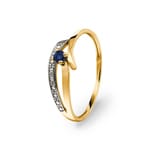Bague or jaune 750/18 ct avec saphir