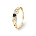 Bague or jaune 750/18 ct avec saphir