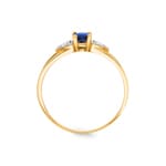 Bague or jaune 750/18 ct avec saphir ovale & diamants 0.01ct. - MZB22BSB4